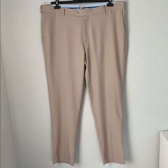 Peter Millar Beige 100% Polyester Men’s Pants Size 40/32 - Picture 1 of 13